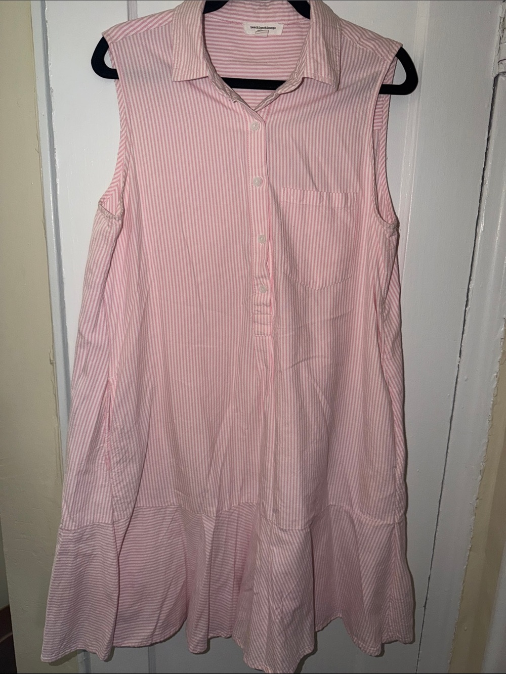 beachlunchlounge Pink Striped Sleeveless Mini Dress